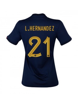 Billige Frankrike Lucas Hernandez #21 Hjemmedrakt Dame VM 2022 Kortermet
